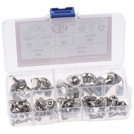 Upluckey Butterfly Wing Nuts 45Pcs Zinc Plated Anti-Slip 6 Sizes Fasteners Set Anti-Loose M3 M4 M5 M6 M8 M10 Wing Nuts Assorted Kit