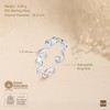 Amberta 925 Sterling Silver Toe Ring Adjustable Women's Dolphin Flowers