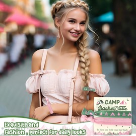 CORNER LACE 12Packs Camp Bachelorette Hair Ties Favors - Elastic Hair Bands with to Have and Hold Your Hair Back Cards for Women Hair Accessories, Camping Bridal Shower Bridesmaids Proposal Gift