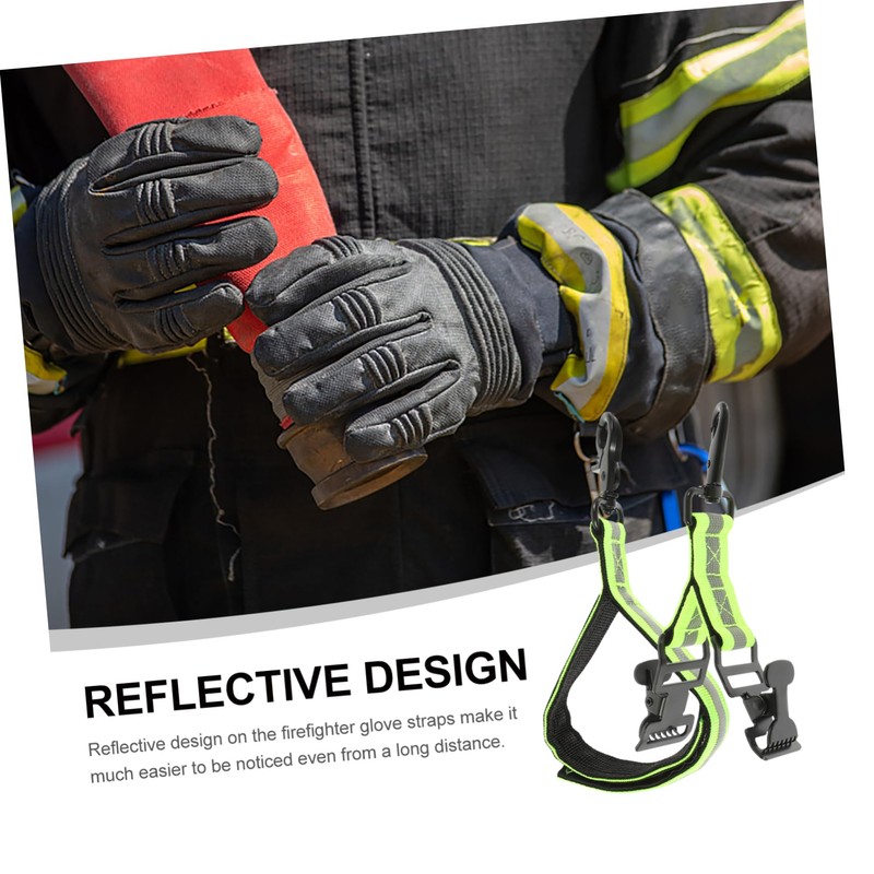 BUGUUYO Firefighters' Essential 2 Pack Glove Safety Straps Reflective Straps