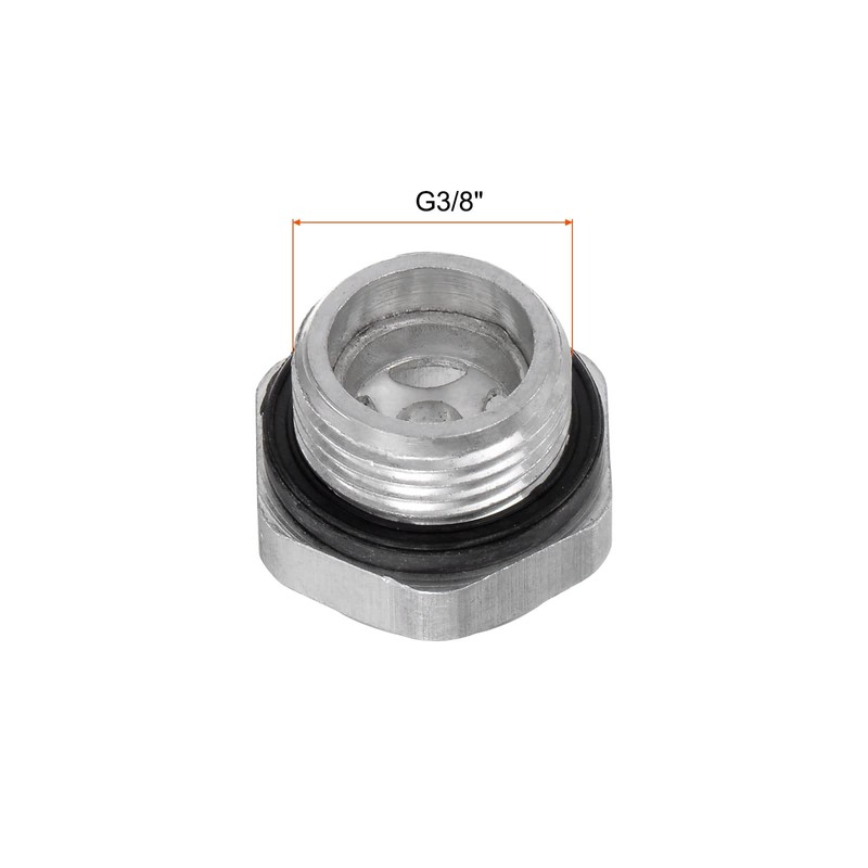 sourcing map Air Compressor Oil Level Indicator Sight Glass 3/8