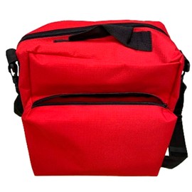 Maleta Botiquín Cuadrado Paramédico, Correa al Hombro y Bolsas de Maya al Interior (Rojo)