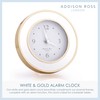 Addison Ross White and Gold Plated Silent Alarm Clock with