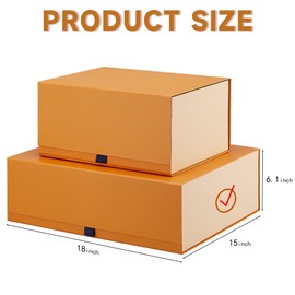 Rsgift 3 Pack Yellow Gift box,18x15x6.1 inch Packaging Gift Boxes with Lids for Valentines Day,Extra Large Gift Boxes for Presents Birthday Christmas,Thanksgiving Day