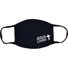 Jesus Loves Face Mask Christian Church Love Bible Church Ichthys Christian Cross