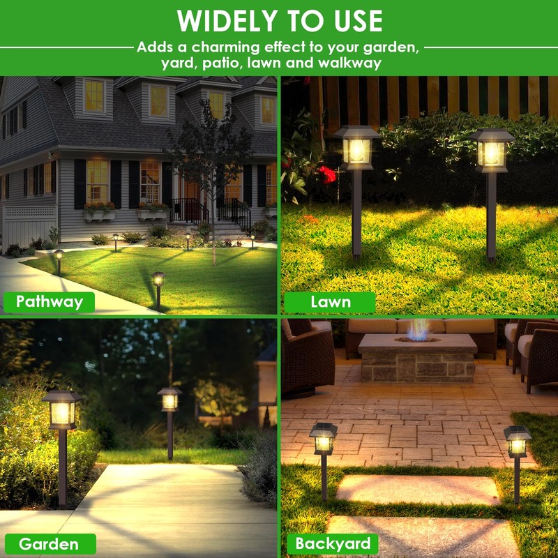 Benany Solar Outdoor Lights, 12 Pack Solar Pathway Lights Waterproof,