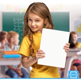 Set of 24 Small White Board Dry Erase Boards Classroom Pack Mini White Boards 9"x12” Double Sided Personal Whiteboards for Students Teachers School Supplies Lapboards l 24 Mini Erasers Incl