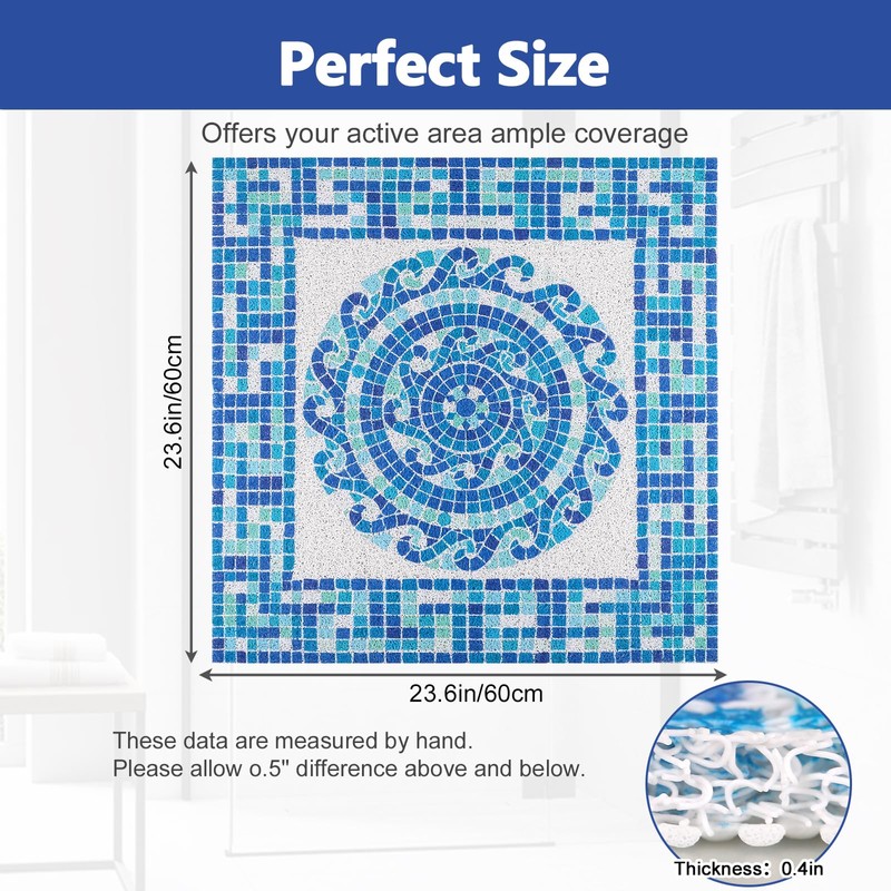 Non Slip Shower Mat Square: Anti Mould 60 x 60
