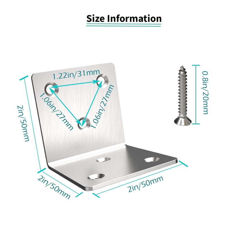 Silver Stainless Steel Corner Bracket,Joint Right Angle Bracket,L Shape Heavy