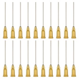 PATIKIL 17Ga Dispensing Needles, 52PCS 1.5 Inch Industrial Blunt Tip Dispensing Needle Tips with Luer Lock Needle for Refilling Liquid Inks Adhesive Glue Oil,Brown