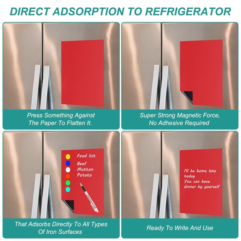PATIKIL Magnetic Refrigerator Whiteboard Sheets Set of 6 12 x