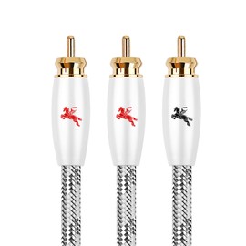 Impeto Subwoofer Cable 1 RCA to 2 RCA Y Cable Audio RCA Cable [1 m] with 1 RCA to 2 RCA Male 3 RCA Audio Cable, Y-Connector Gold-Plated Triple Shielded -1 Metre