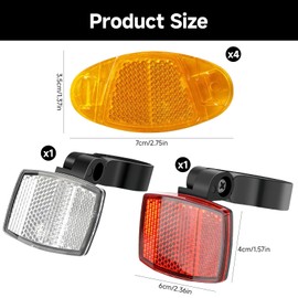 Wefaly Spoke Reflectors Bicycle, Bicycle Reflector Reflectors Front Rear for Road Bike, MTB, E-Bike, Pack of 6