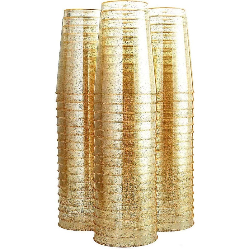 Munfix MT12100GG 100 Vasos De Plástico Con Purpurina De 12