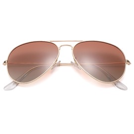 Pro Acme Classic Polarized Aviator Sunglasses for Men and Women UV400 Protection 58MM(Gold Frame/Gradient Brown Lens)