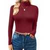 GKBK Women's Turtleneck Sweaters Fitted Long Sleeve Ribbed Shirts Lightweight
