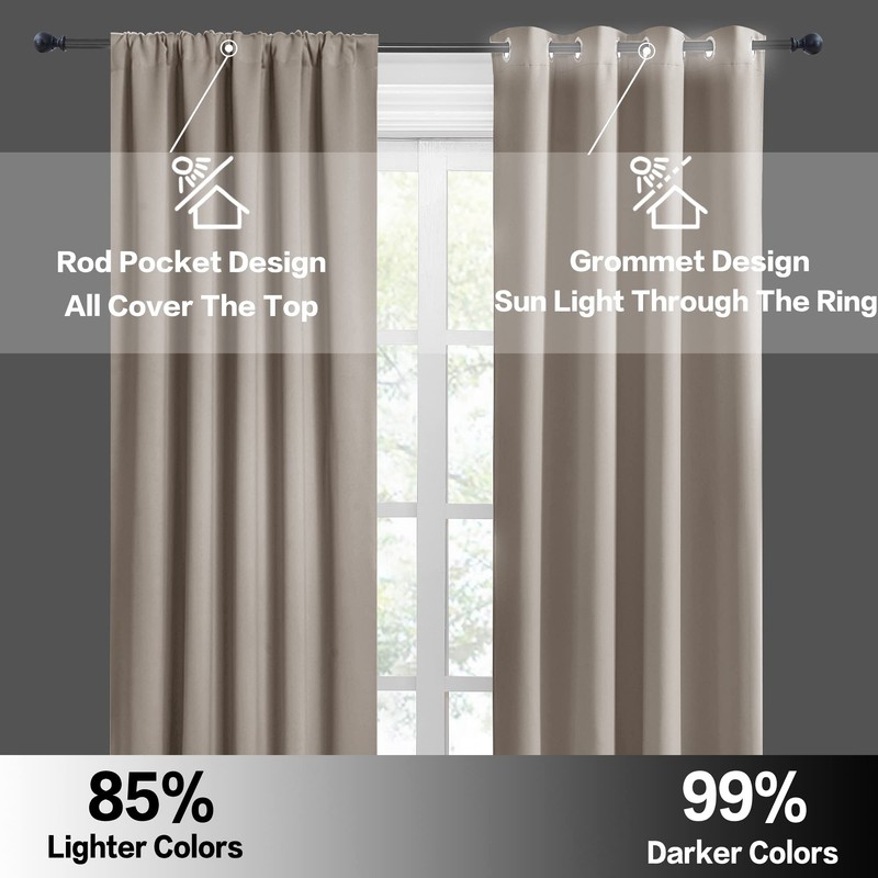 RYB HOME RV Camper Door Window Curtains -Blackout Privacy Curtains