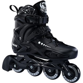Inline Skates Adult for Women and Men, Roller Skates (Black, Men 6/Women 7)