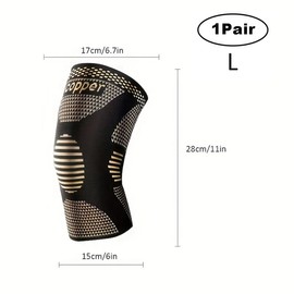 ARITAUM Copper Compression Knee Brace for Women & Men - 2 Pack Knee Brace for Women Running Knee Protection, Knee Support Compression Sleeve, Workout Sports Knee Braces - Color: L-1pair