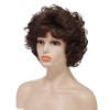 Short Brown Curly Wig for Women Dark Brown Length Shoudler