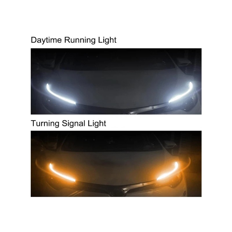 xglow 2x 24" DRL LED Headlight Strip Daytime Running and