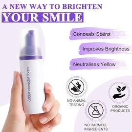 Purple Color Correcting Toothpaste Foam – Cosmetic Teeth Brightening Toothpaste, Fresh Breath Oral Care, 1.5 fl oz