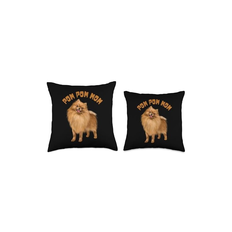 POM POM MOM – Cute Pomeranian Dog Lover Throw Pillow