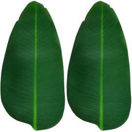 ARTIFIPLANT Large Banana Leaves, 8 Pcs Leaf Placemats,21.4'' Artificial Banana Leafs Decoration for Hawaiian Party Jungle Adventure Theme Party Decor Table Runner Centerpieces Placemat…