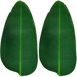 ARTIFIPLANT Large Banana Leaves, 8 Pcs Leaf Placemats,21.4'' Artificial Banana Leafs Decoration for Hawaiian Party Jungle Adventure Theme Party Decor Table Runner Centerpieces Placemat…