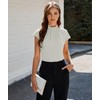Funlingo Business Casual Tops for Women Summer Turtle Neck Chiffon