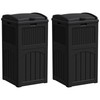 YESHOMY 2 Pack Outdoor Trash Can with Lid, Garbage Bins