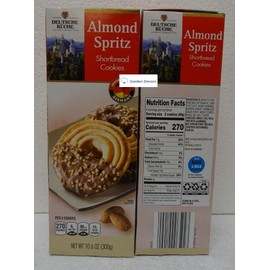 Deutsche Kuche Almond Spritz Shortbread Cookies 10.6oz 300g (Two Boxes)
