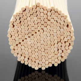 TOMCENXI 100PCS Reed Diffuser Sticks,10 Inch Natural Rattan Wood Sticks,Diffuser Refills,Essential Oil Aroma Diffuser Replacements Sticks for Home,Office (Black Color and Natural Color)