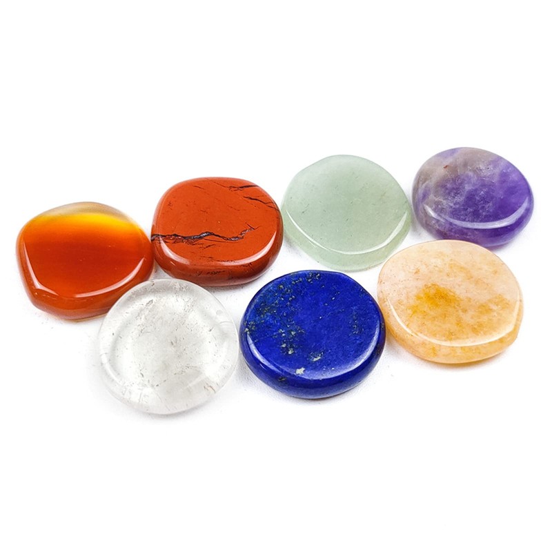 WANGCL 7 Piece Chakra Stone Set Polished Irregular Stones Chakra
