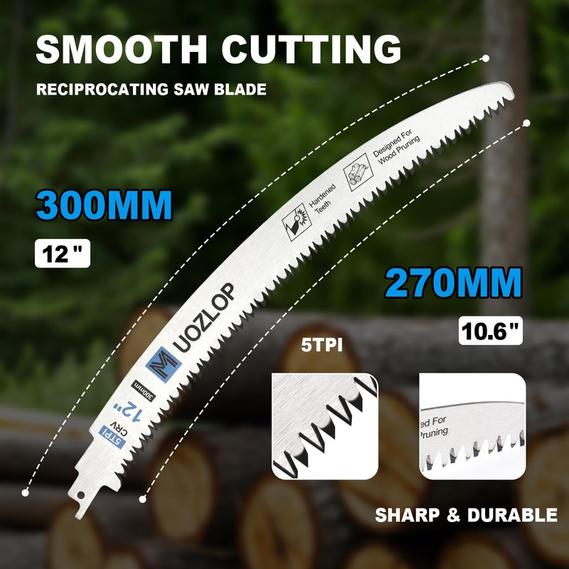 MUOZLOP Wood Pruning Saw Blades, Japanese Teeth Reciprocating Saw Blade
