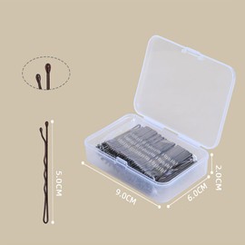 Hair Grips 100 Pcs, Bobby Pins for Thick Hair, Hair Accessories for Women, Hair Pins for Women with Storage Box (5 CM, Brown)