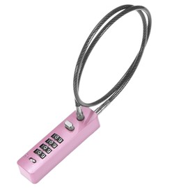 M METERXITY Gate Locks for Outdoor Fence, 23.6IN Heavy Steel Cable Rope Keyless 4-Digit Combination Lock for Gate/Cabinet/Snowboard/Bike/Locker, Resettable Code Security Cable [Pink]