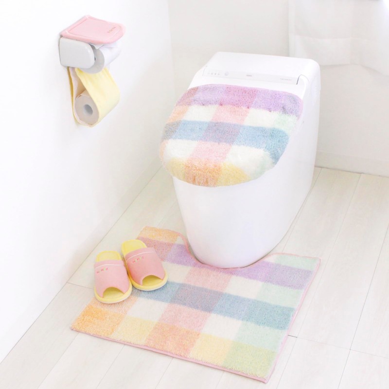 OKA Palette Washed Heated Toilet Seat Cover, Pink (Washable, Hot
