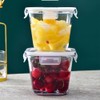 H.JSS WDJS 3.5Cup Glass Large Storage Container set, Glass Soup