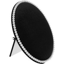 Mobestech Soporte Organizador de Pendientes Ovalado Negro Material de Esponja y Tablero de Alta Densidad para Exhibición Elegante y Ahorro de Espacio en Escritorio