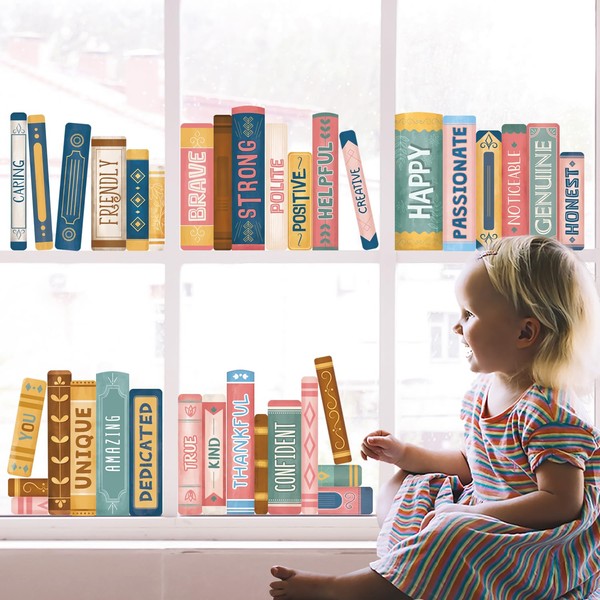 DECOWALL CDS9-9006 Boho Book Window Stickers Boho Book Print Window