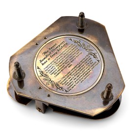 NKlaus Roger's Rangers 11680 Sundial Compass Antique Brass Replica 8 x 8 x 6.5 cm in Wooden Box