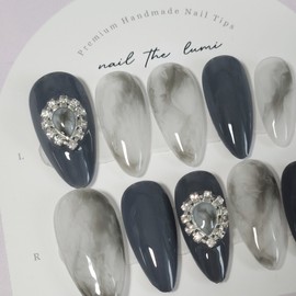 Lunar Frame  Handmade Nail Tips - Short Ballerina / Lunar Frame  수제네일팁 - 숏 발레리나