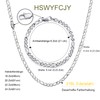 HSWYFCJY Figaro Kette Halskette Armband für Damen Herren Silber Edelstahl