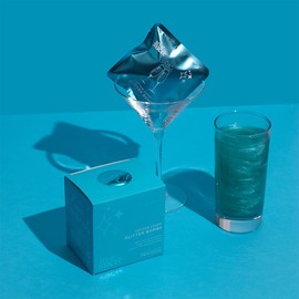 Art of Sucre Teal Cotton Drink Candy Glitter Bombs, Edible Glitter, Drop into Drinks, 4 Pieces