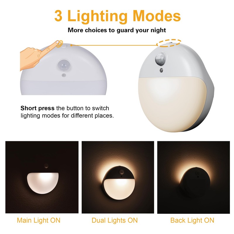 YUNLEX 2 Pack Motion Sensor Light Indoor, 2.6" Small Stick