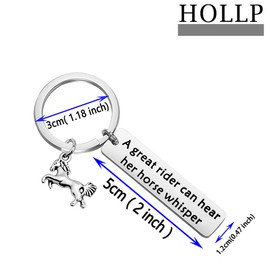 HOLLP Equestrian Jewelry Gift Horse Rider Gift A Great Rider Can Hear Her Horse Whisper Keychain Horse Lovers Gift (Keychain)