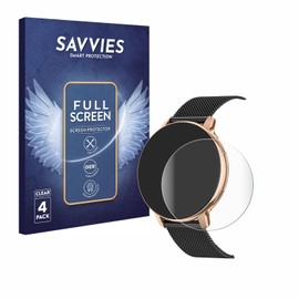 Savvies Pack of 4 Full Screen Protectors for Naixues S53 1.39 Inch Full Cover Screen Protector [3D Curved, Transparent, Anti-Fingerprint]