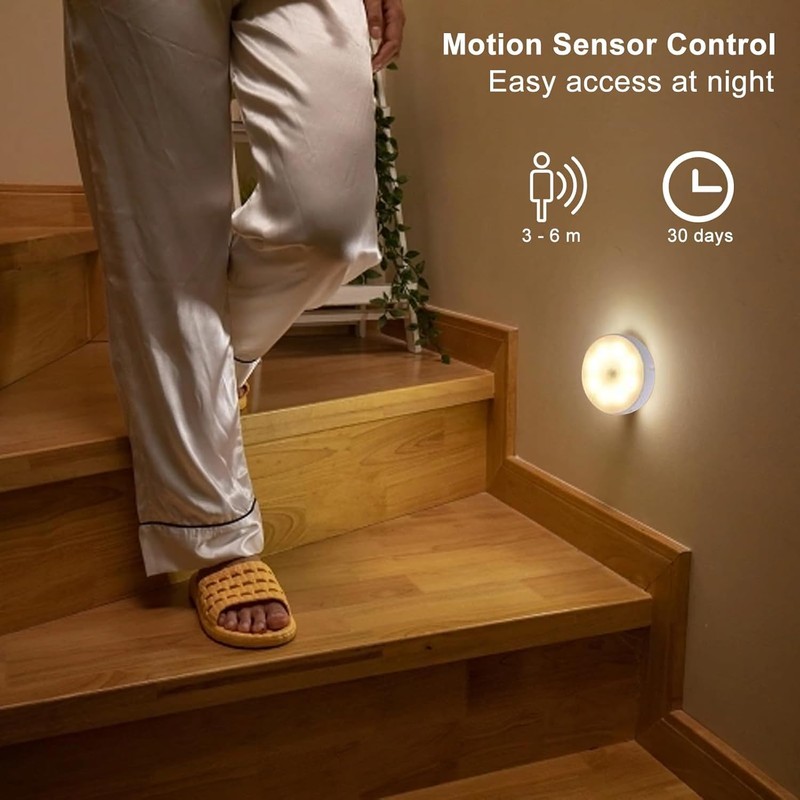 LED Puck Lights with Remote, 3 Color Under Cabinet Puck