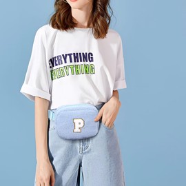 YOOLIFE Gifts for Teen Girls, Birthday Gifts for Girls Women Daughter Sister Friends Mom, Initial Crossbody Bag Belt Bag Fanny Pack, Blue A